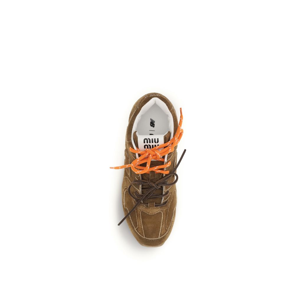 Miu Miu Brown Leather Athletic Sneakers