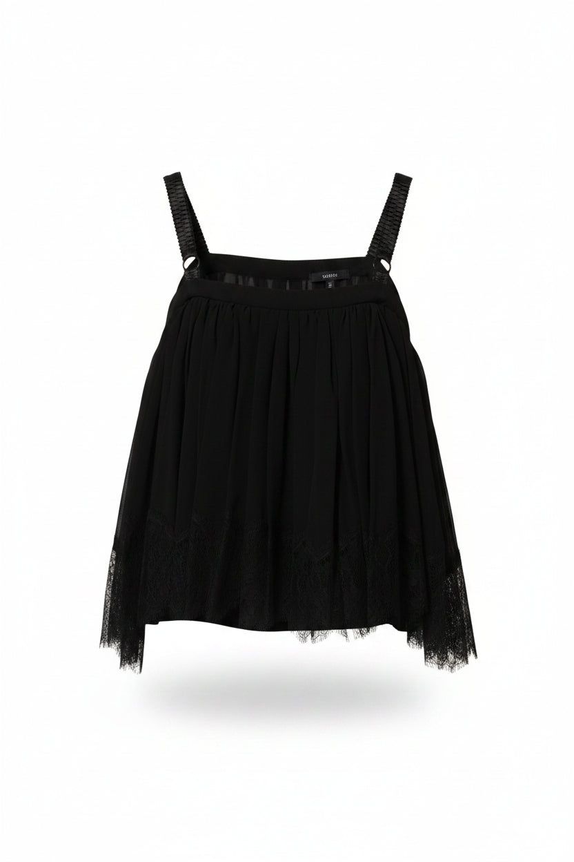 Dolce & Gabbana Black Sleeveless Floral Lace Tank Blouse Top