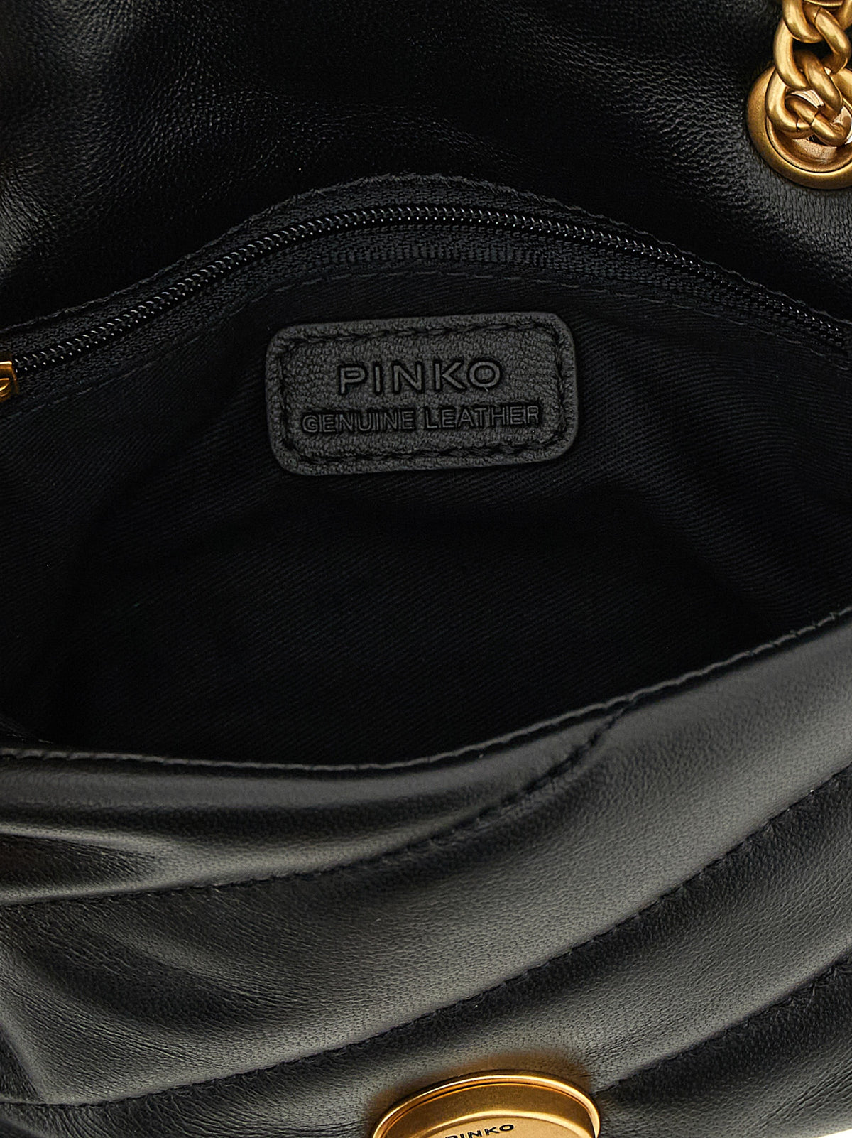 PINKO Black Leather Crossbody Bag