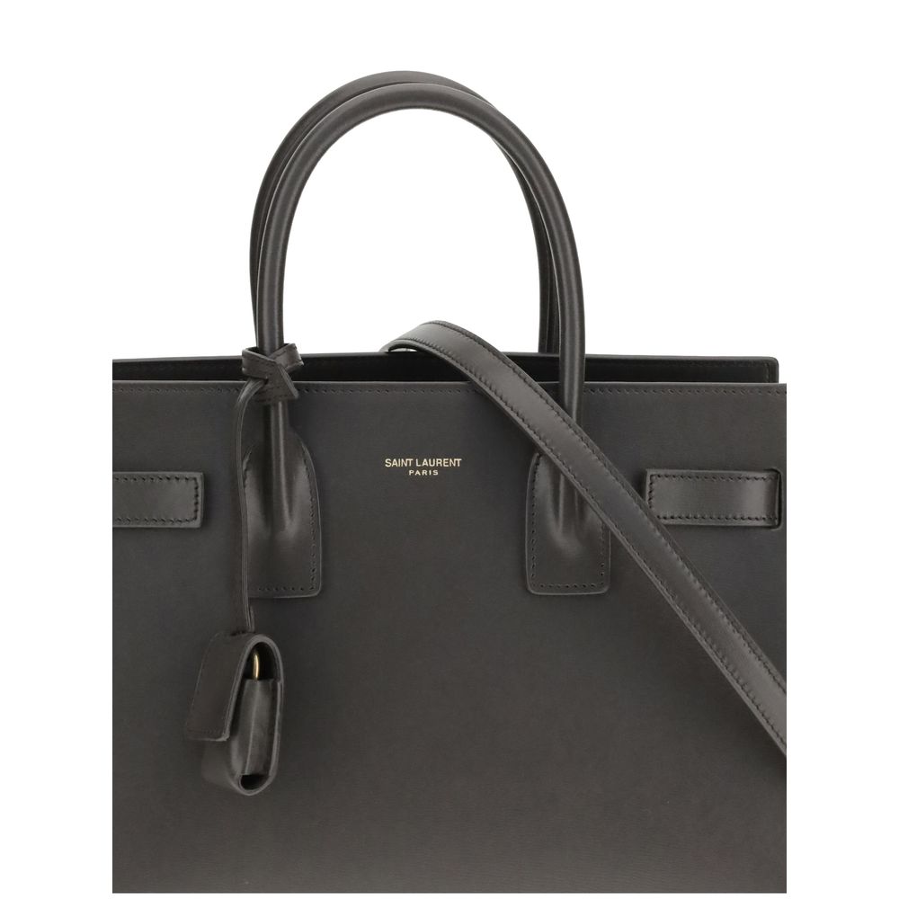 Saint Laurent Gray Leather Handbag