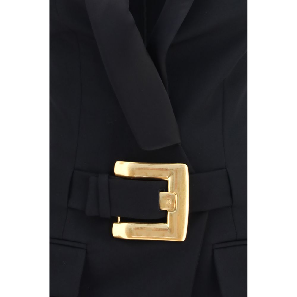 Balmain Black Wool Casual Dress
