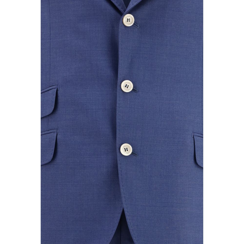 Brunello Cucinelli Blue Wool Two-Piece Suit