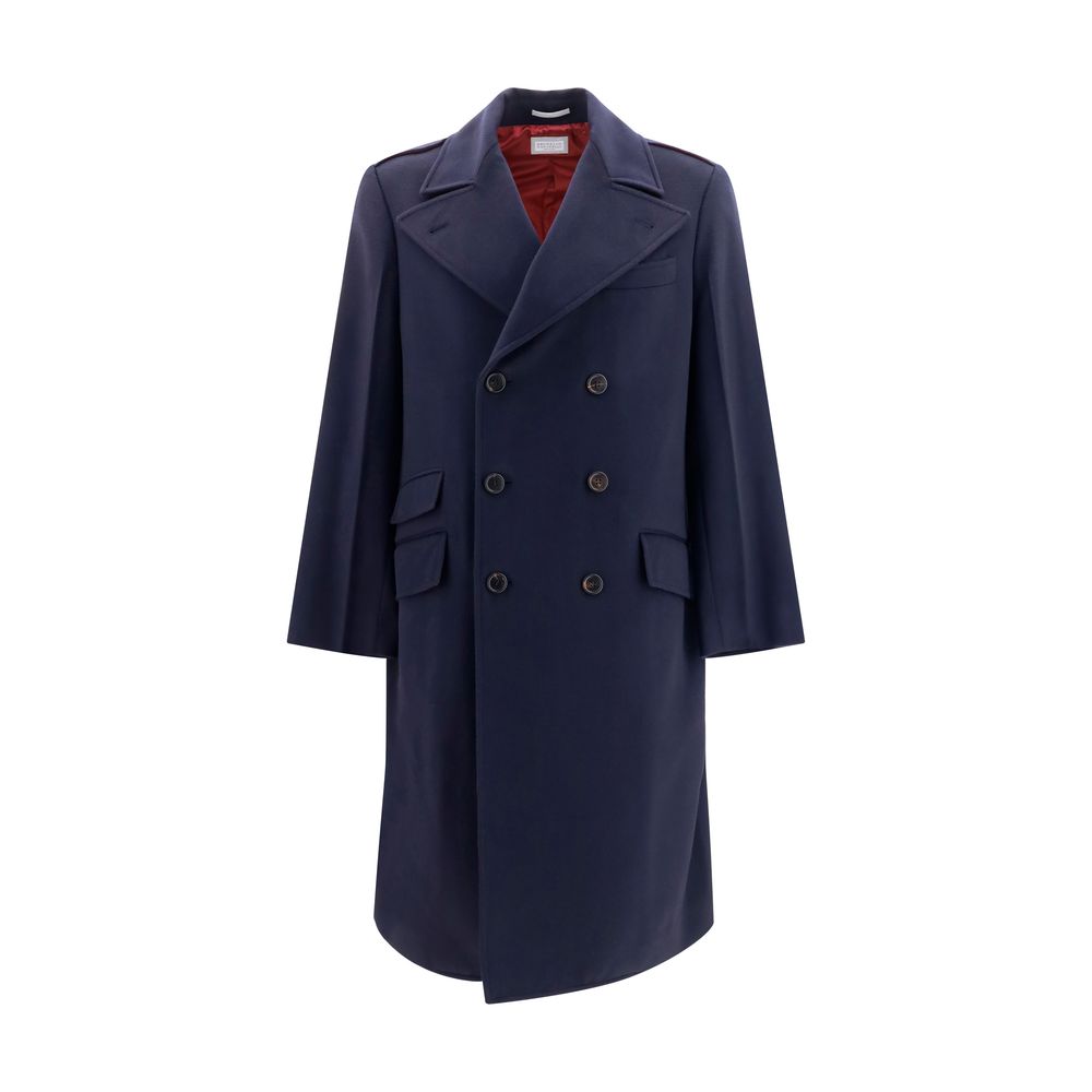 Brunello Cucinelli Blue Wool Coat