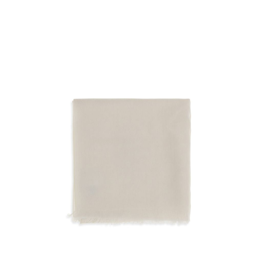 Brunello Cucinelli White Cashmere Foulard