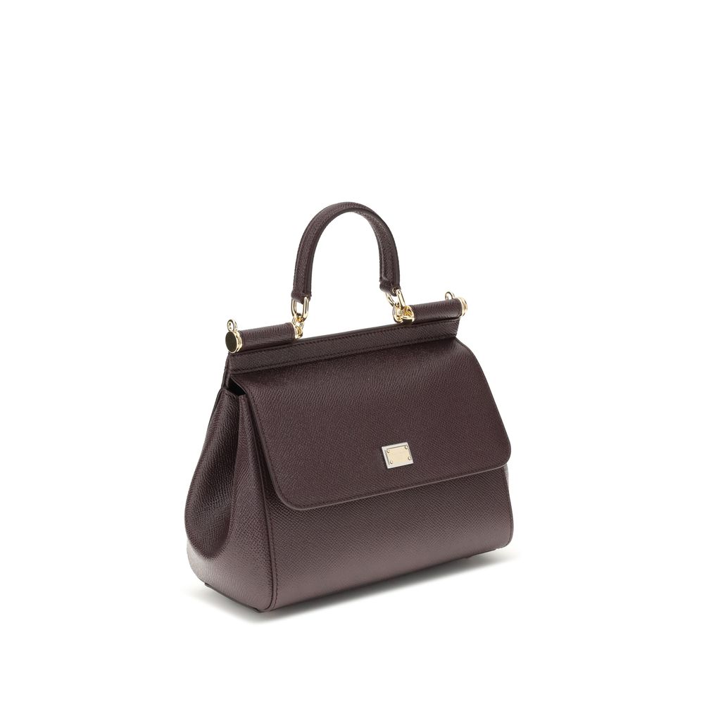 Dolce & Gabbana Brown Leather Sicily Handbag