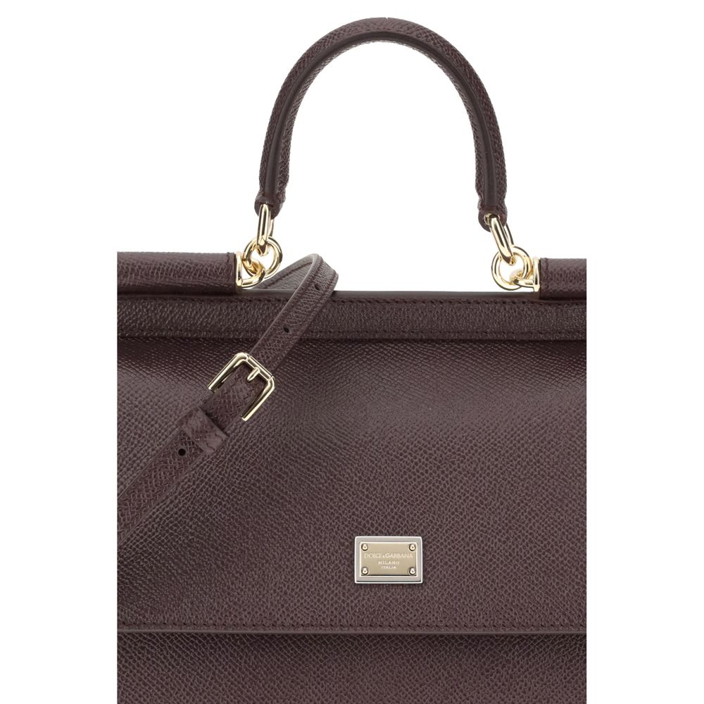 Dolce & Gabbana Brown Leather Sicily Handbag