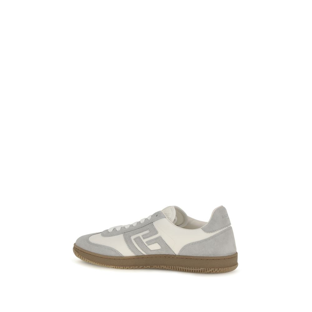 Balmain White Leather Athletic Sneakers