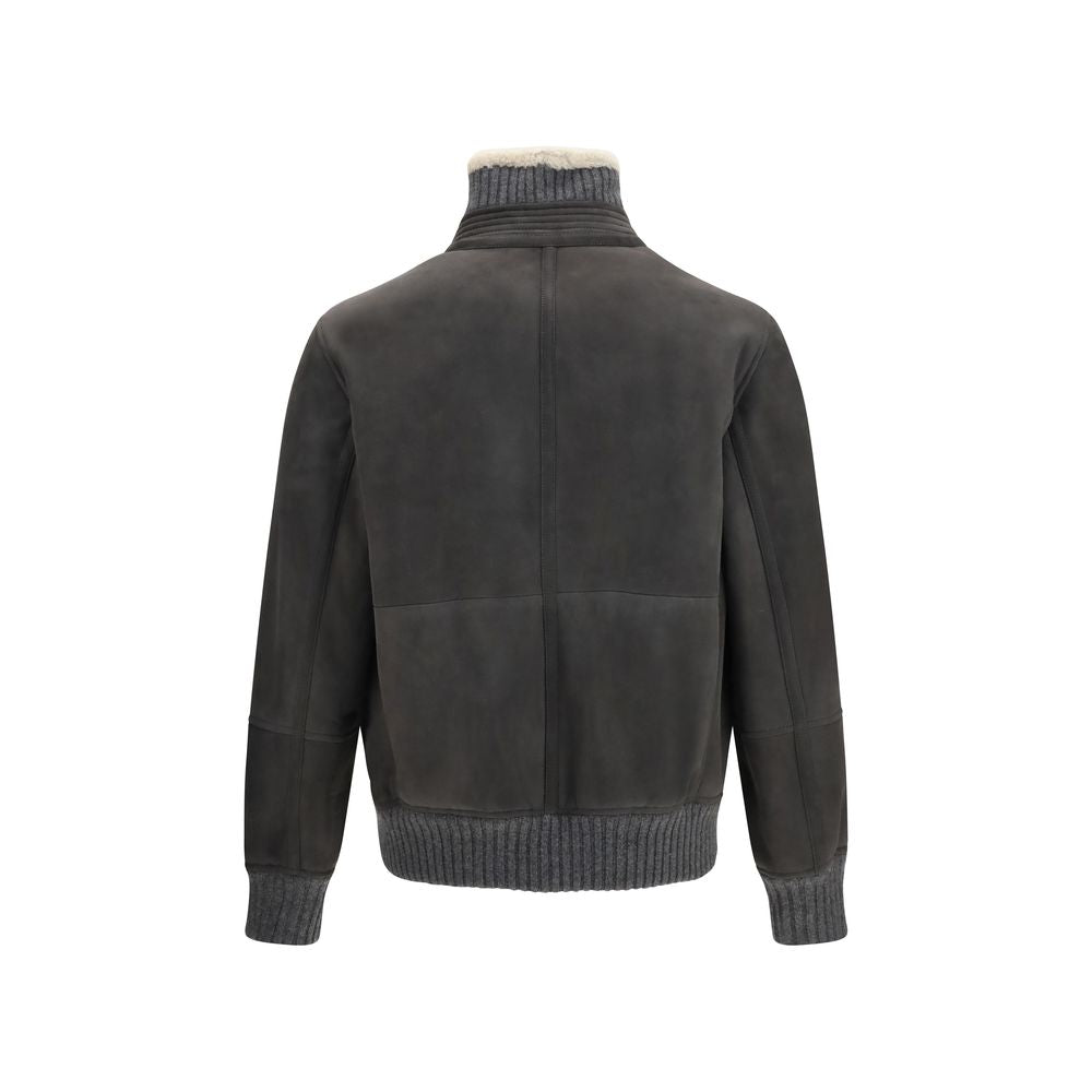 Brunello Cucinelli Gray Wool Full-Length Jacket