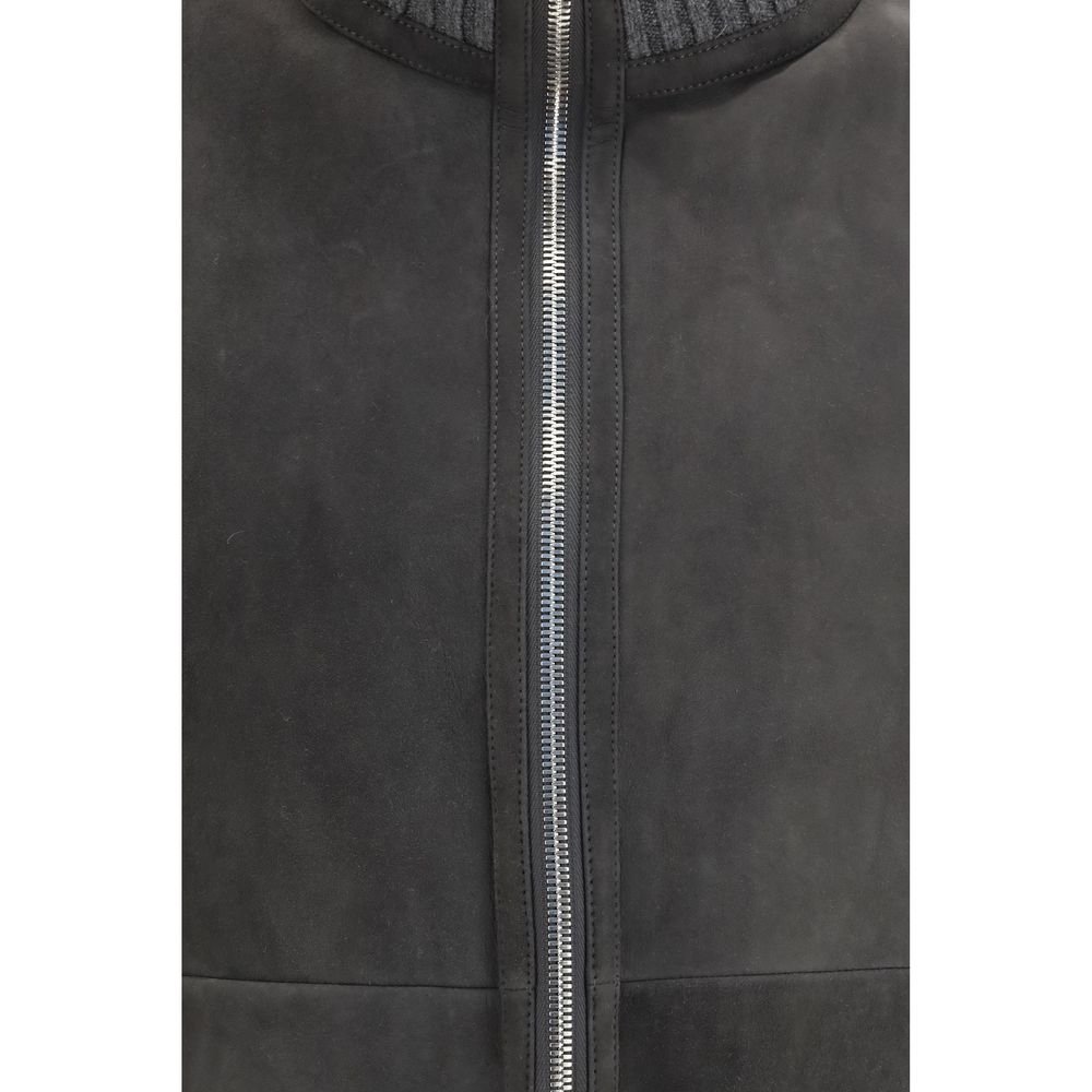 Brunello Cucinelli Gray Wool Full-Length Jacket