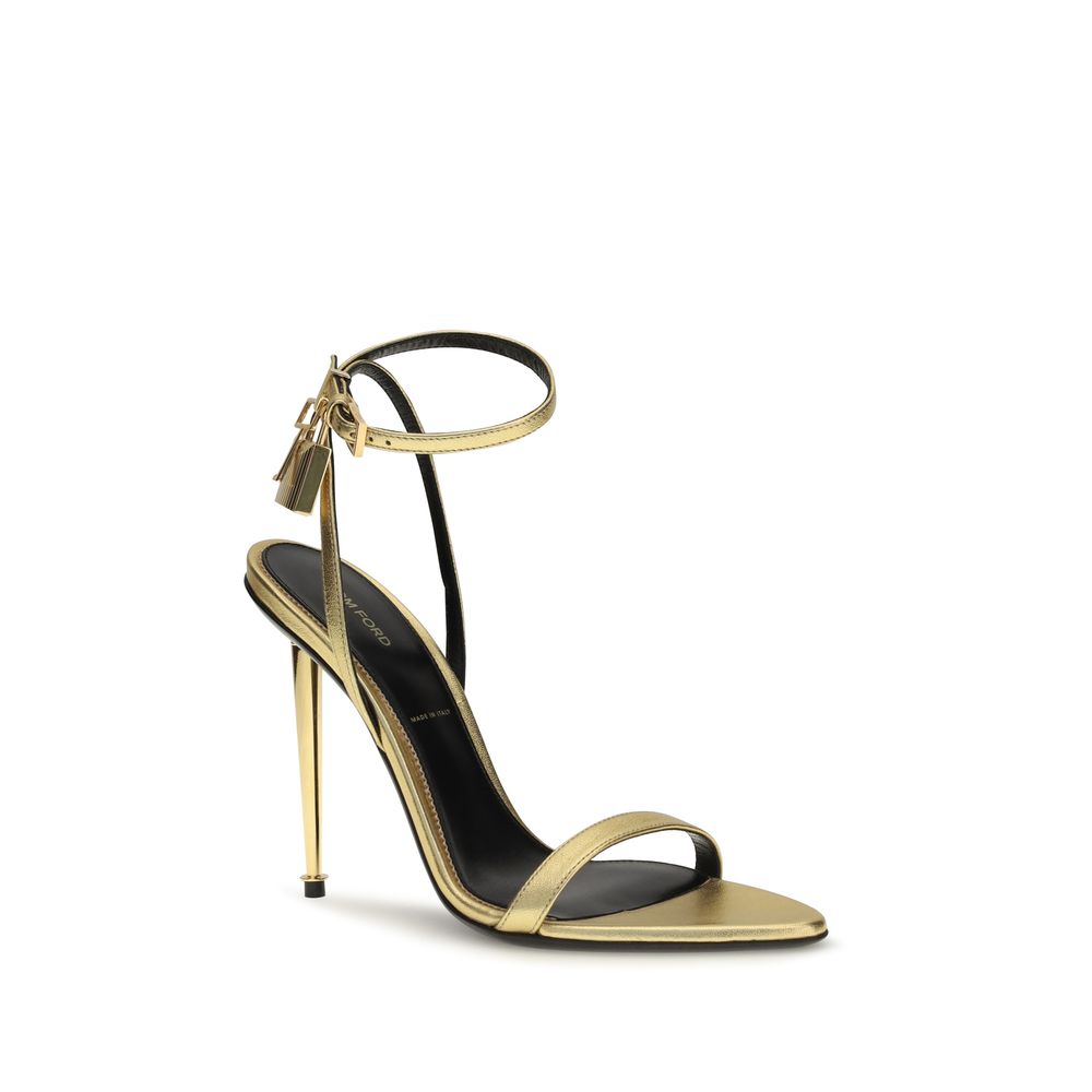 Tom Ford Gold Aries Aries Stiletto Heel Sandals