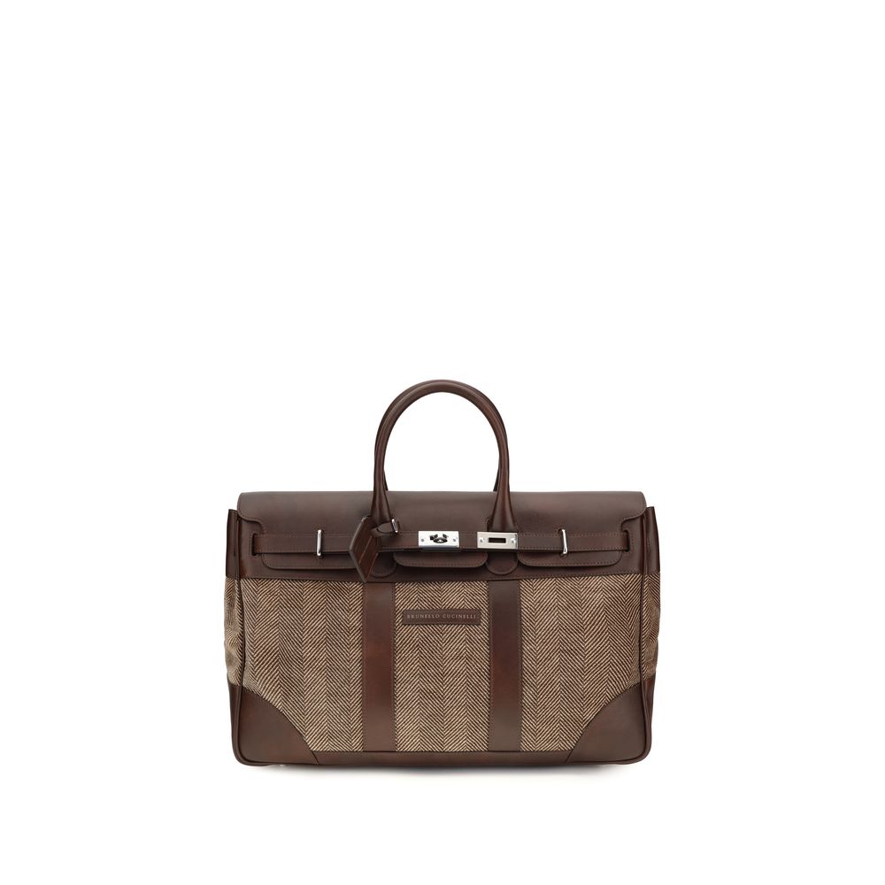 Brunello Cucinelli Brown Leather Luggage And Travel