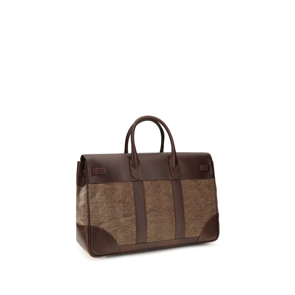 Brunello Cucinelli Brown Leather Luggage And Travel