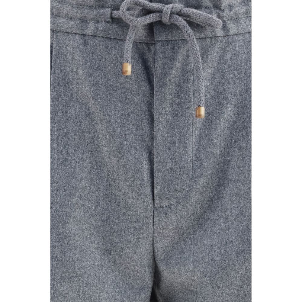 Brunello Cucinelli Gray Wool Casual Pants