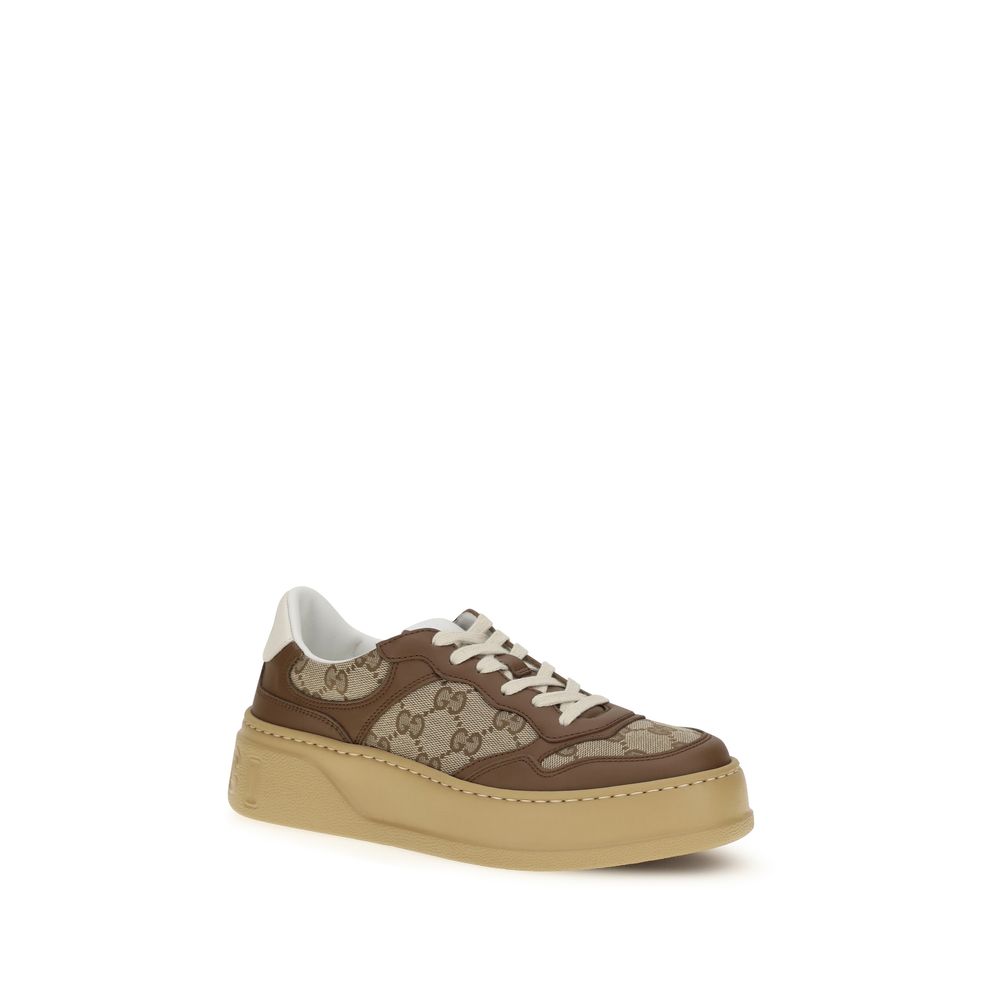 Gucci Beige Leather Chunky Sneakers