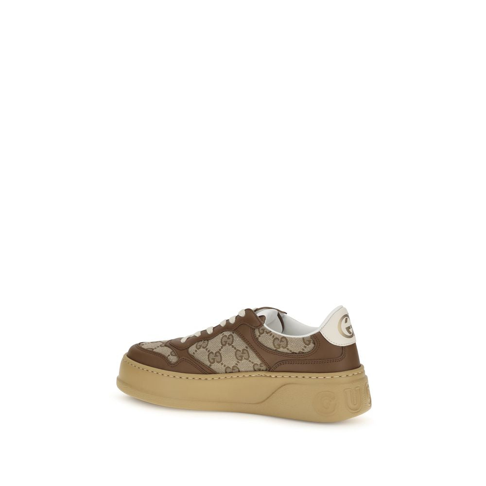 Gucci Beige Leather Chunky Sneakers