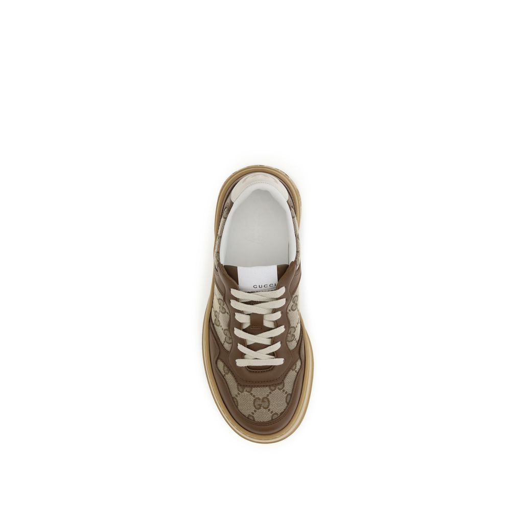 Gucci Beige Leather Chunky Sneakers