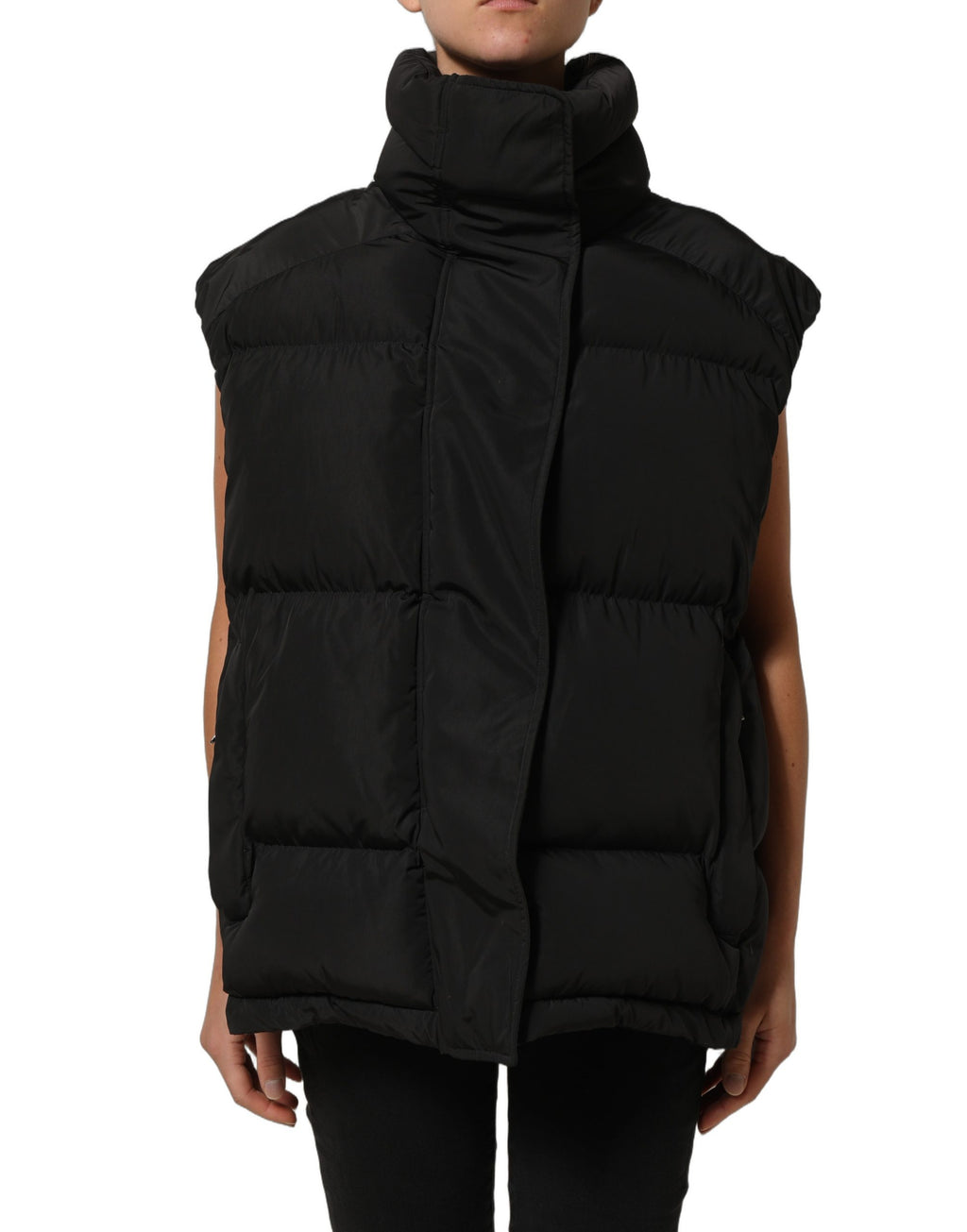 Dolce & Gabbana Black Sleeveless Padded Men Puffer Jacket