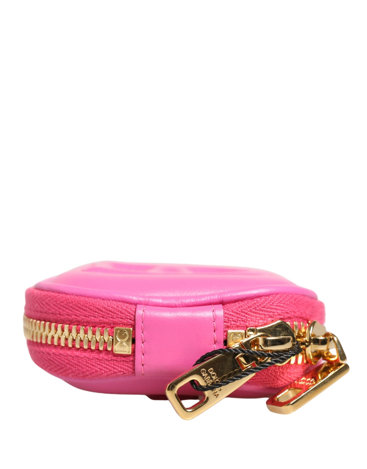 Dolce & Gabbana Pink Leather Embossed Logo Holder Airpod Case