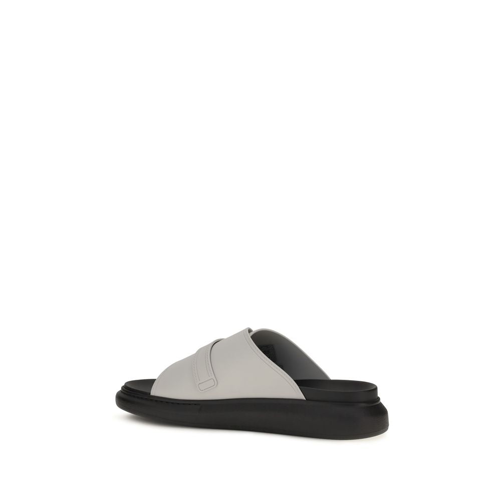 Alexander McQueen Gray Leather Platform Sandals