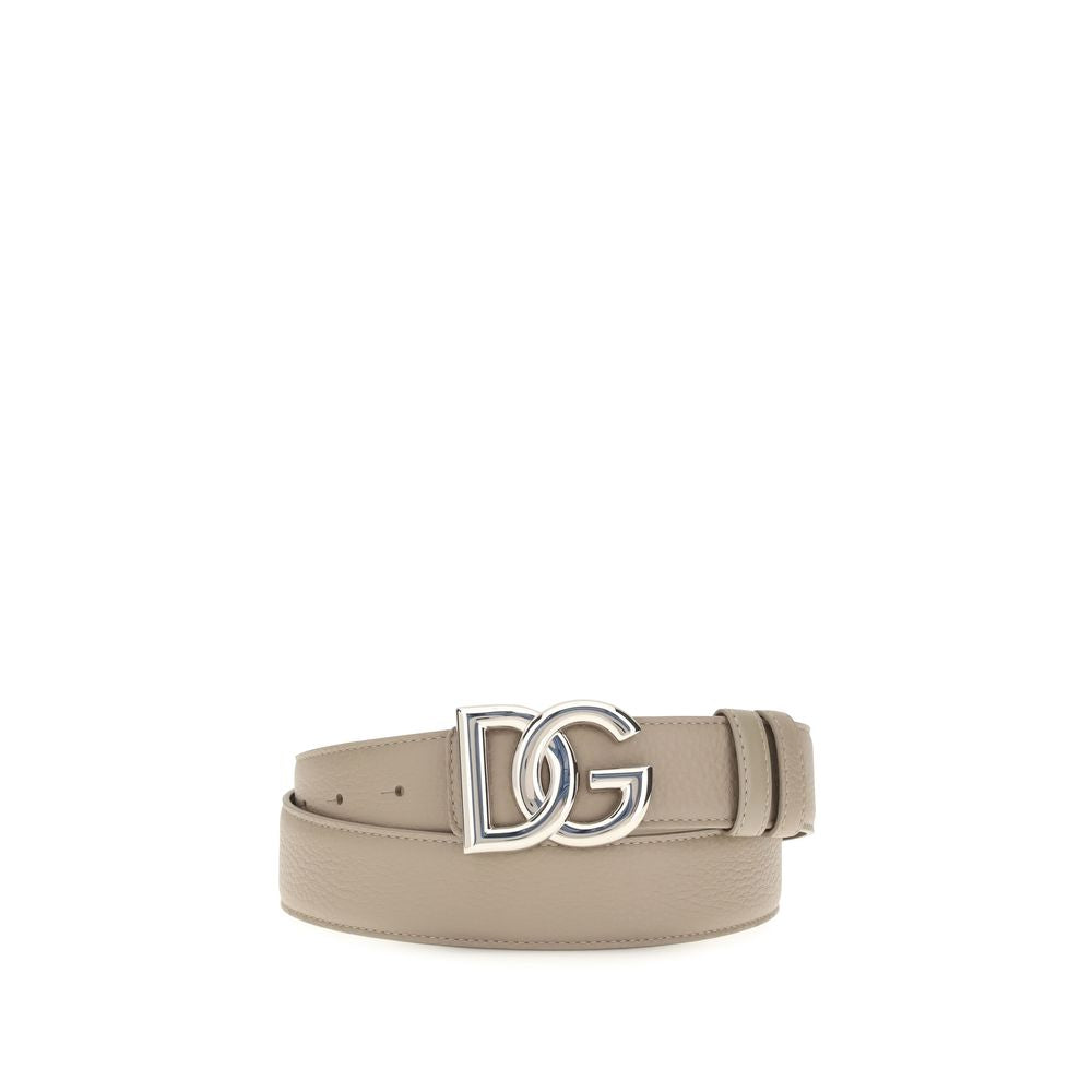 Dolce & Gabbana Gray Calf Leather Bos Taurus Regular Belt