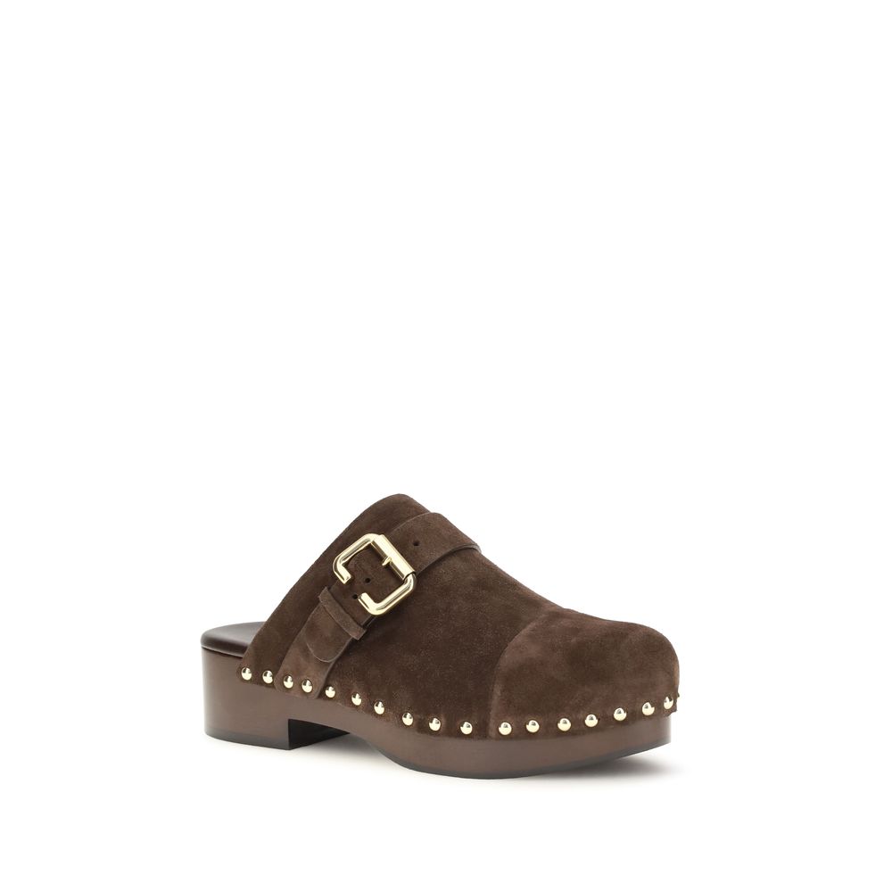 Chloé Brown Leather Clogs