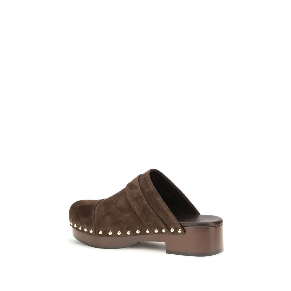 Chloé Brown Leather Clogs