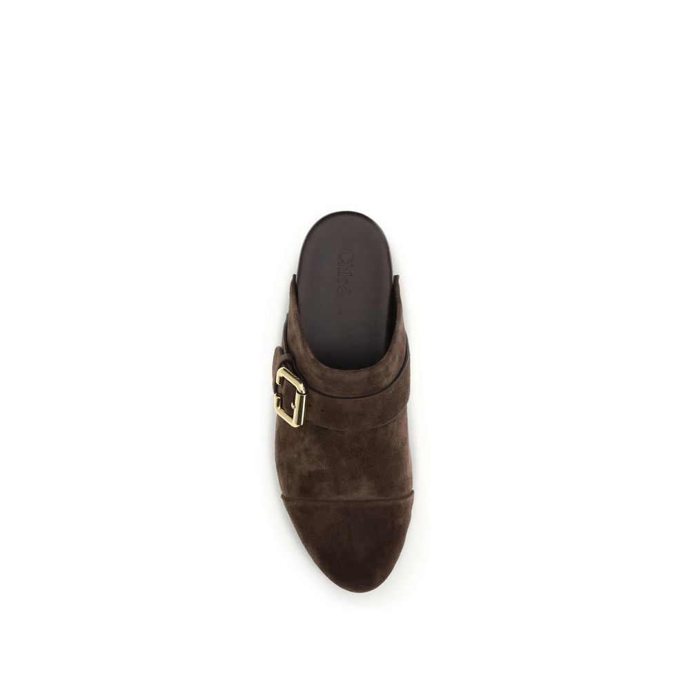 Chloé Brown Leather Clogs
