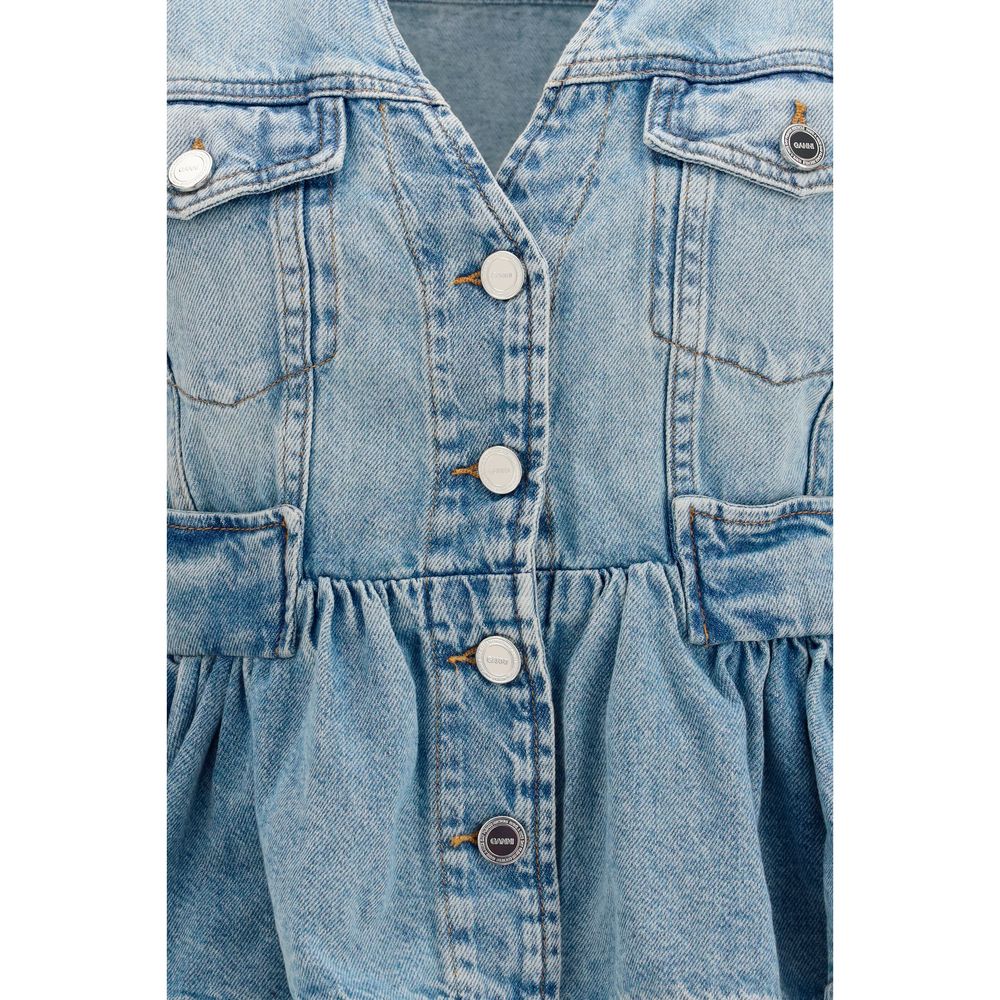 Ganni Blue Cotton Denim Jacket
