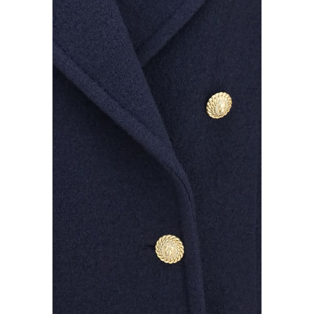 Balmain Blue Wool Coat