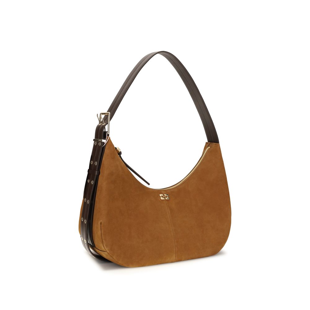 Ganni Brown Recycled Shoulder Bag