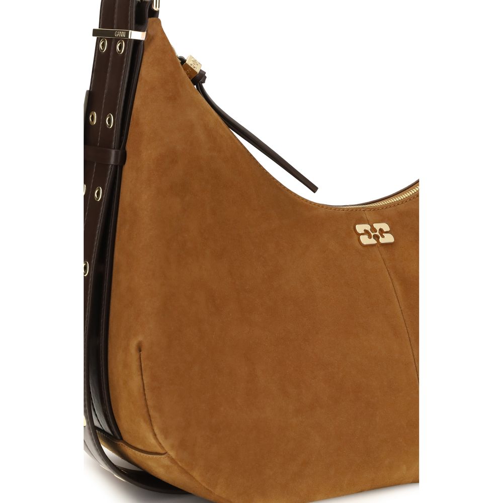 Ganni Brown Recycled Shoulder Bag