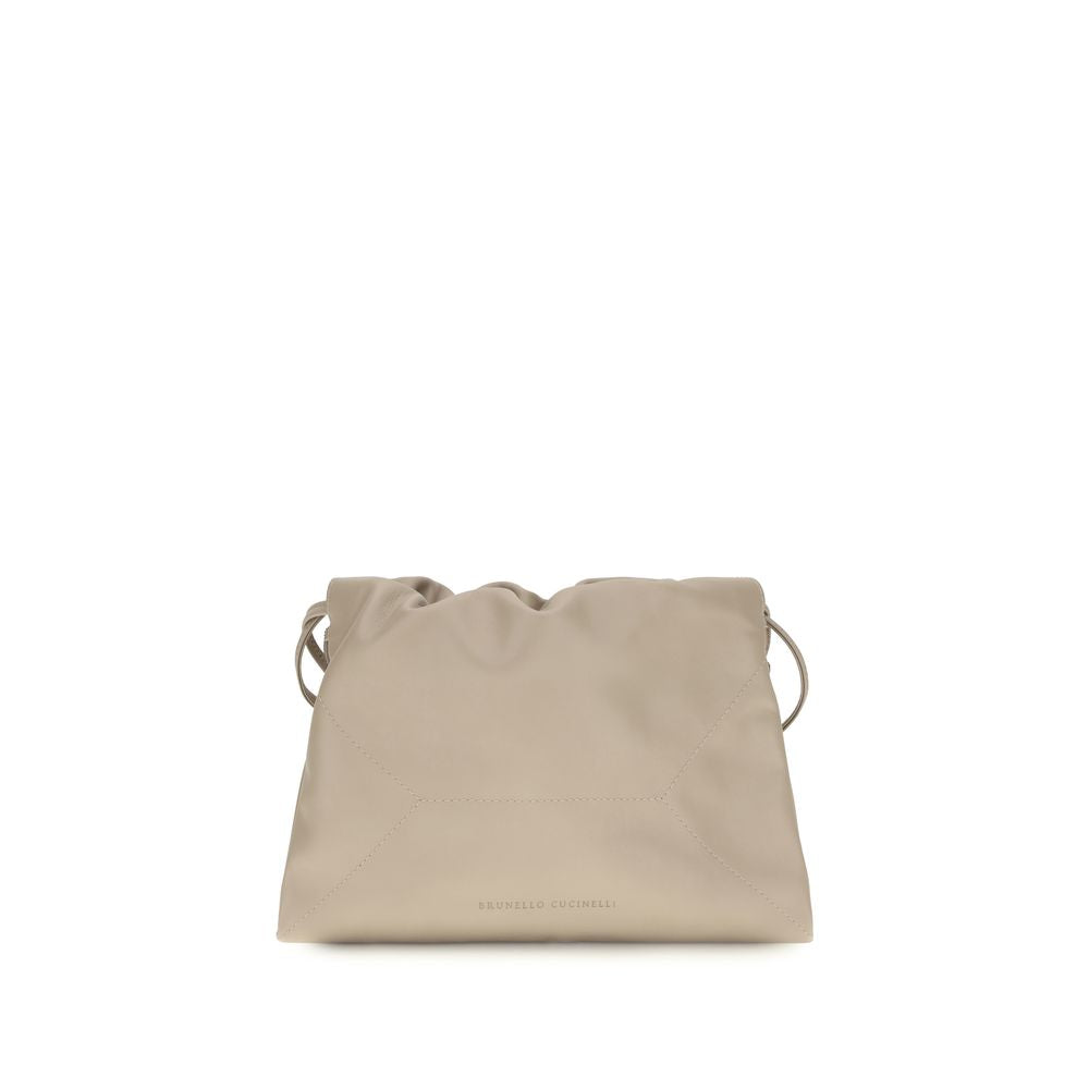 Brunello Cucinelli Beige Leather Shoulder Bag