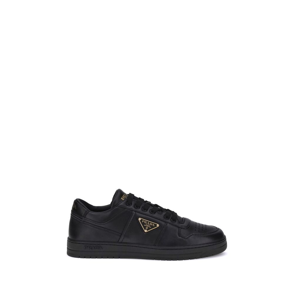 Prada Black Leather Low Top Sneakers