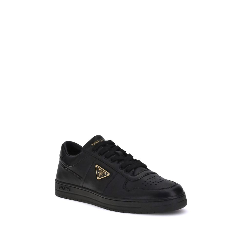 Prada Black Leather Low Top Sneakers