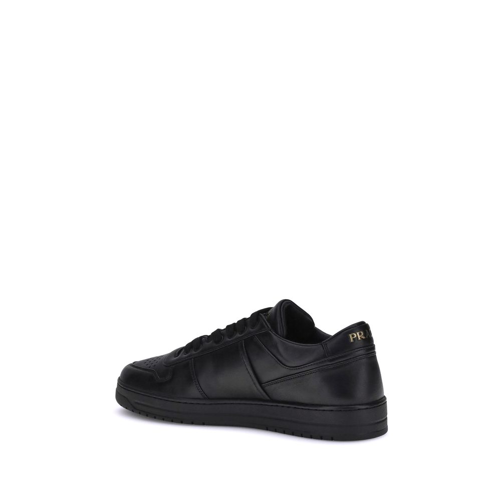 Prada Black Leather Low Top Sneakers
