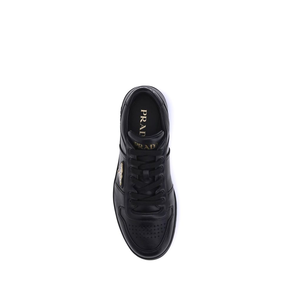 Prada Black Leather Low Top Sneakers