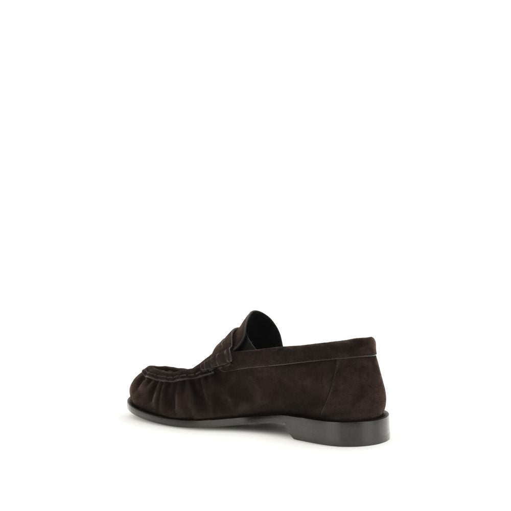 Saint Laurent Brown Leather Slip-On Loafers