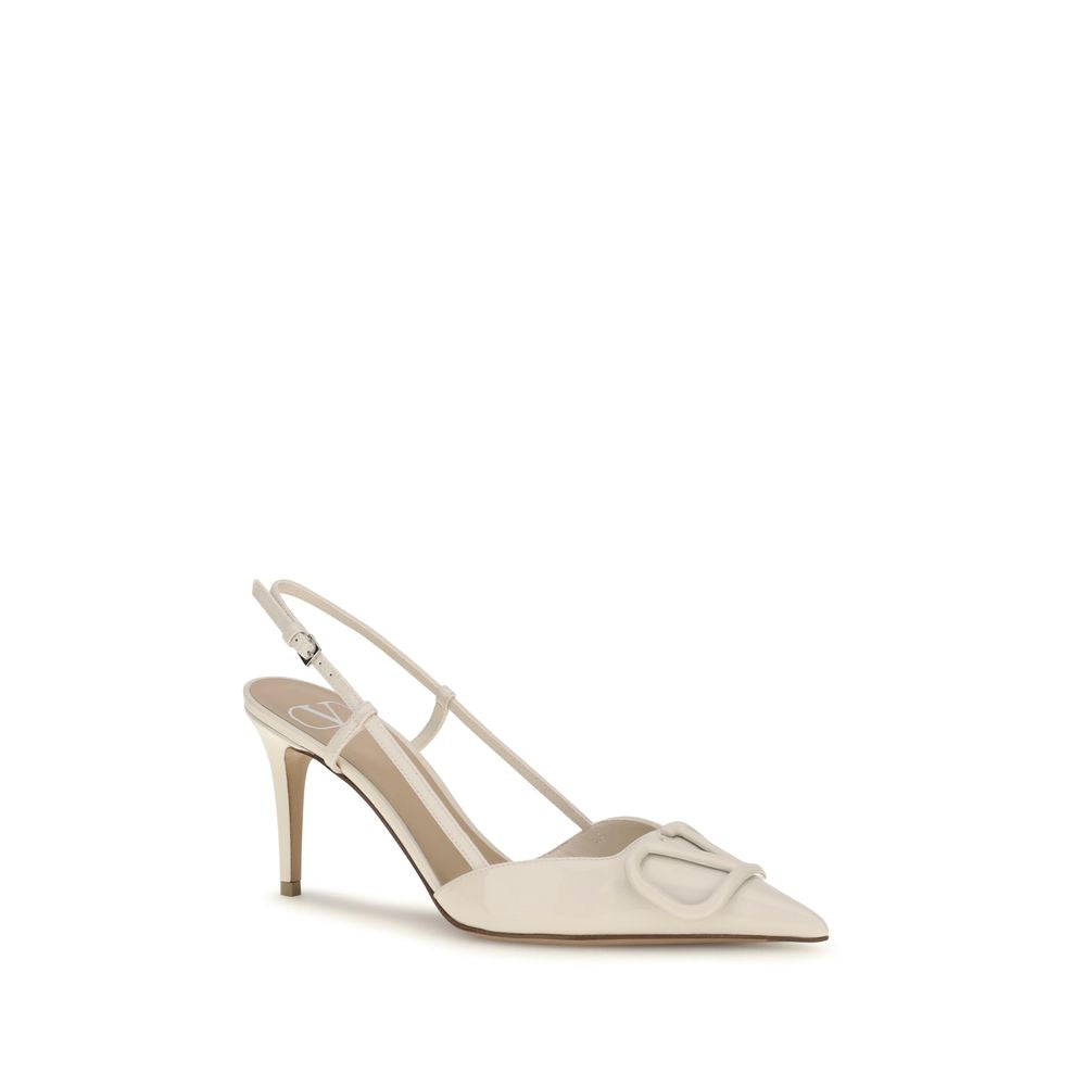 Valentino Garavani Beige Leather High Heel Pumps