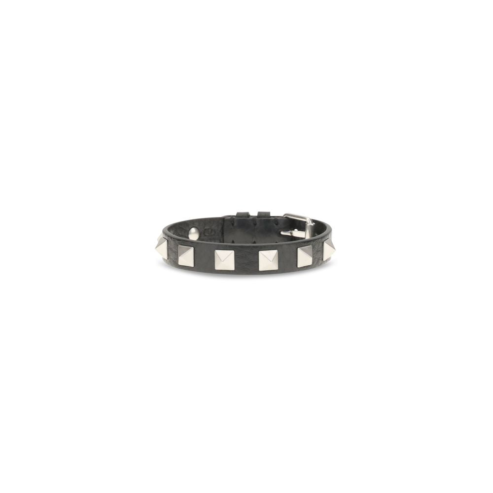Valentino Garavani Black Leather Bracelet