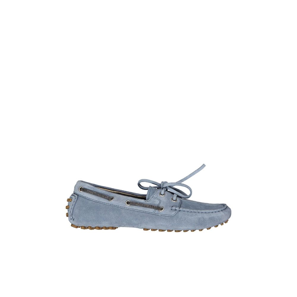 Brunello Cucinelli Blue Leather Moccassin