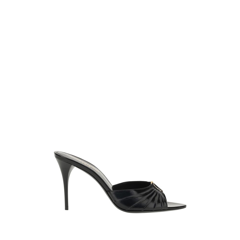 Saint Laurent Black Aries Aries Stiletto Heel Sandals