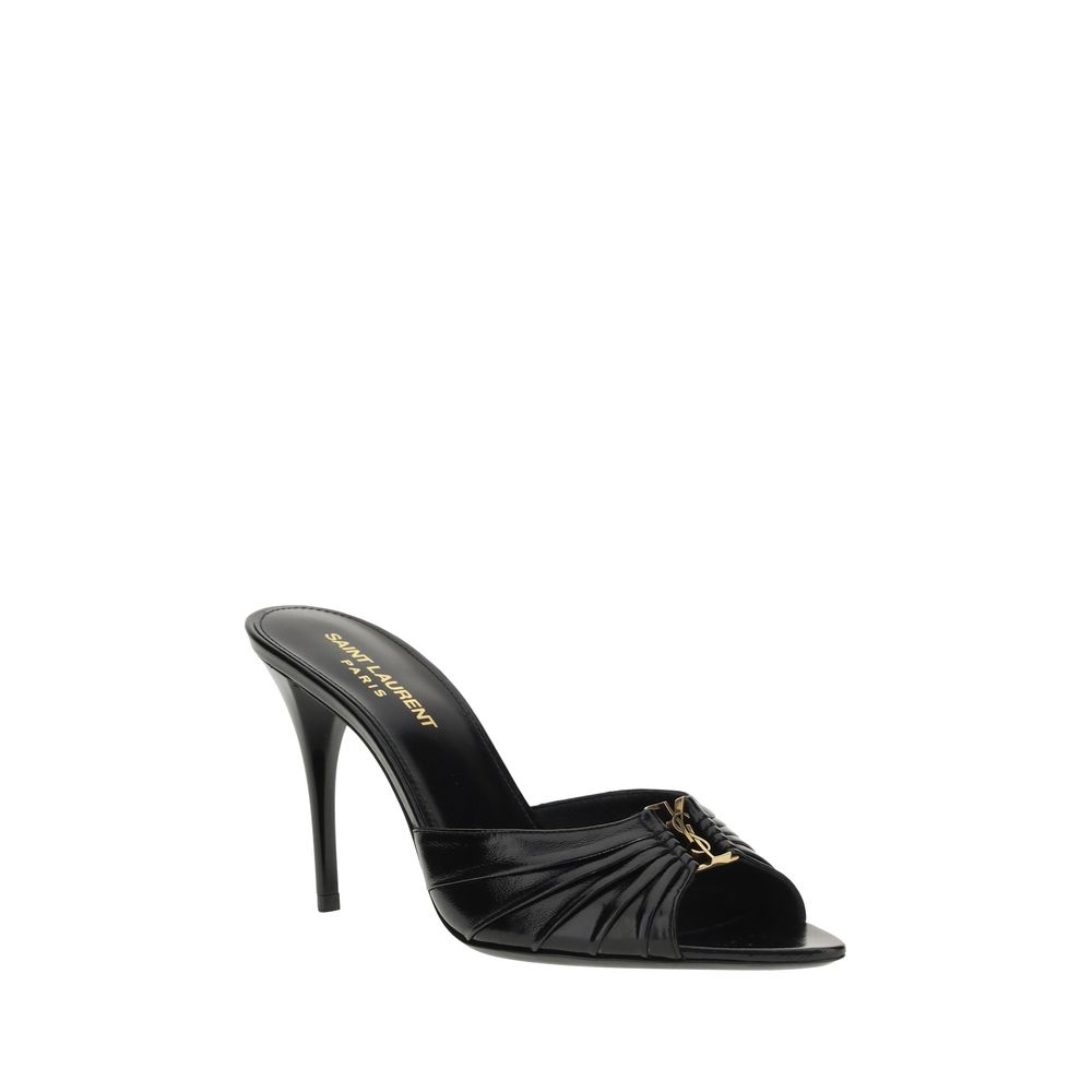Saint Laurent Black Aries Aries Stiletto Heel Sandals
