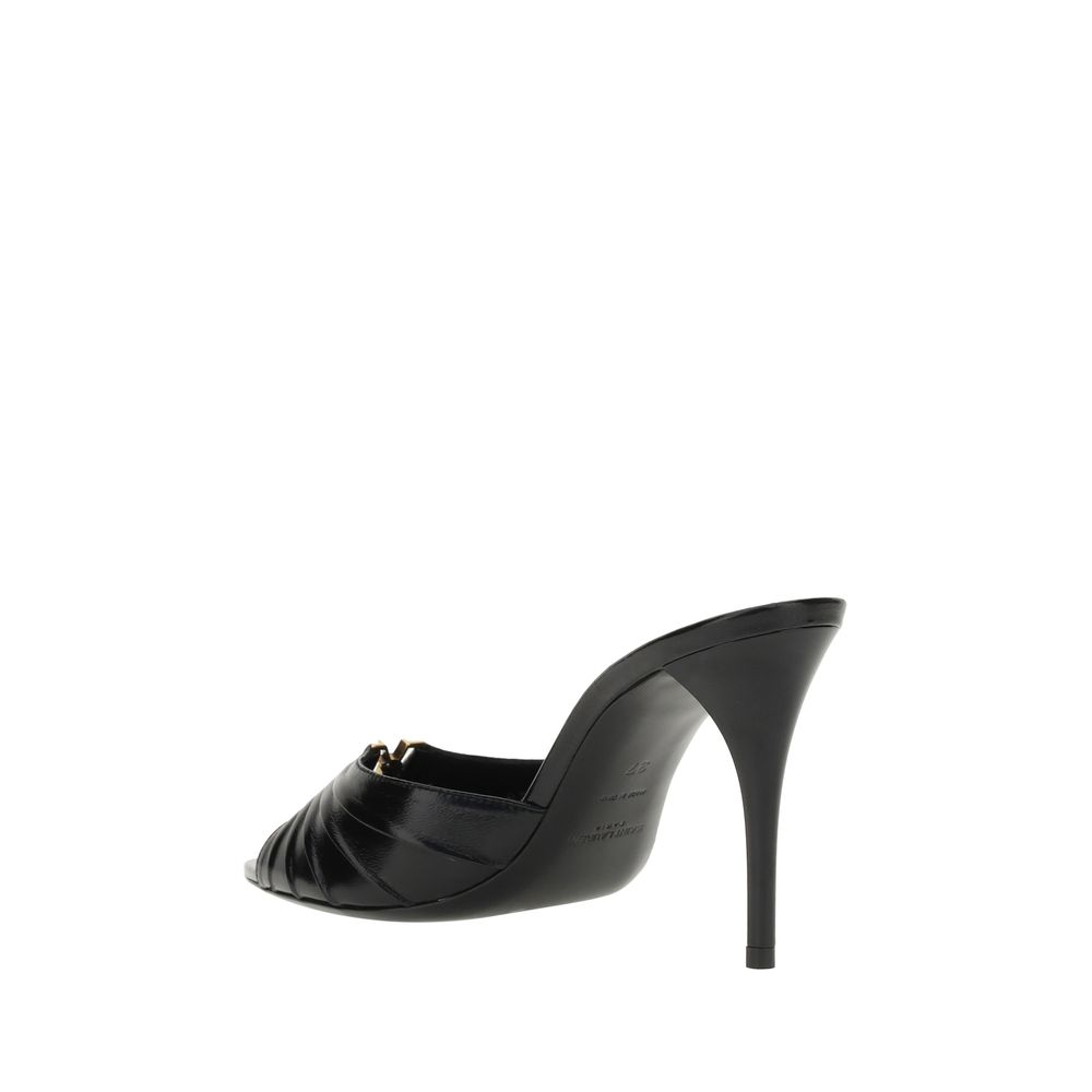 Saint Laurent Black Aries Aries Stiletto Heel Sandals