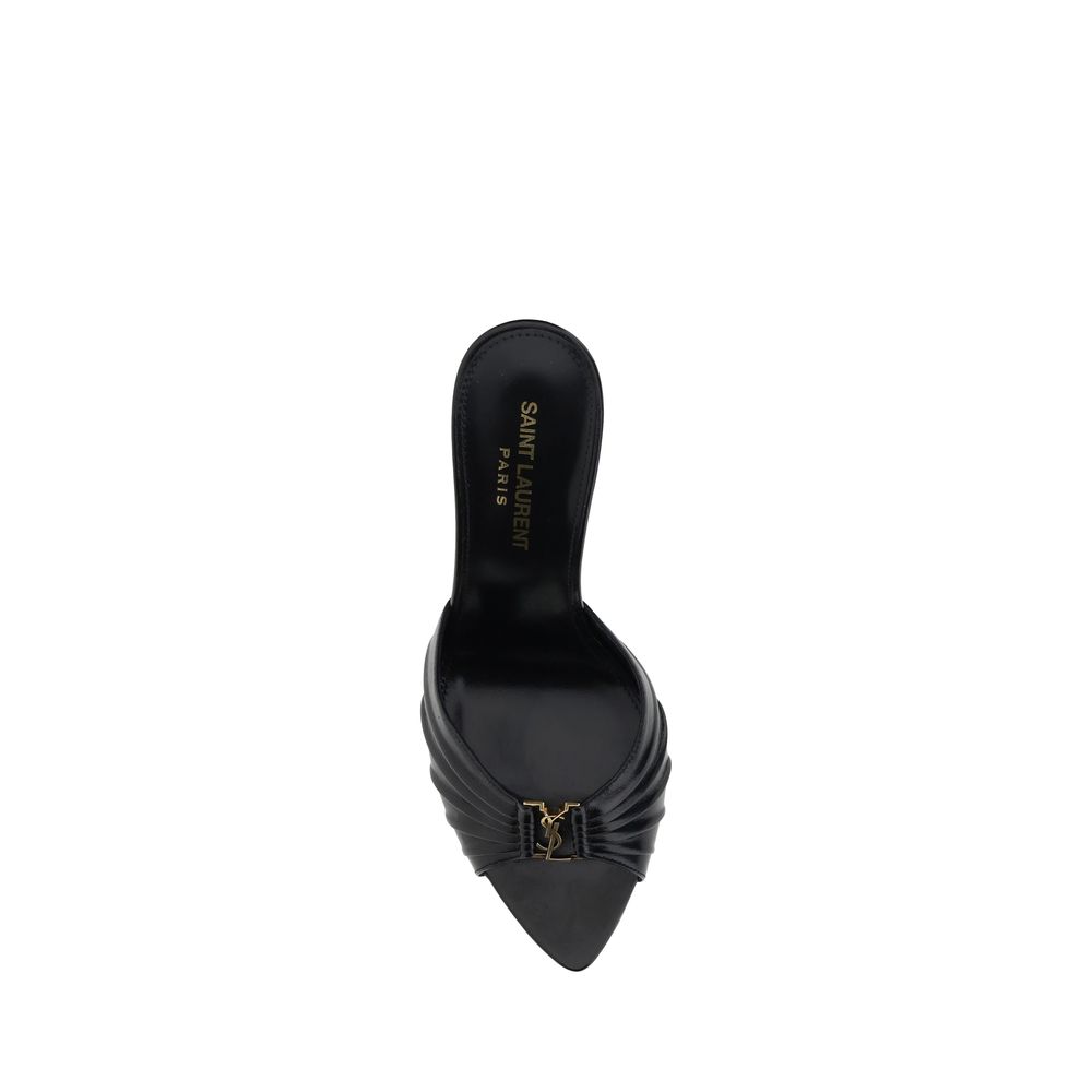 Saint Laurent Black Aries Aries Stiletto Heel Sandals