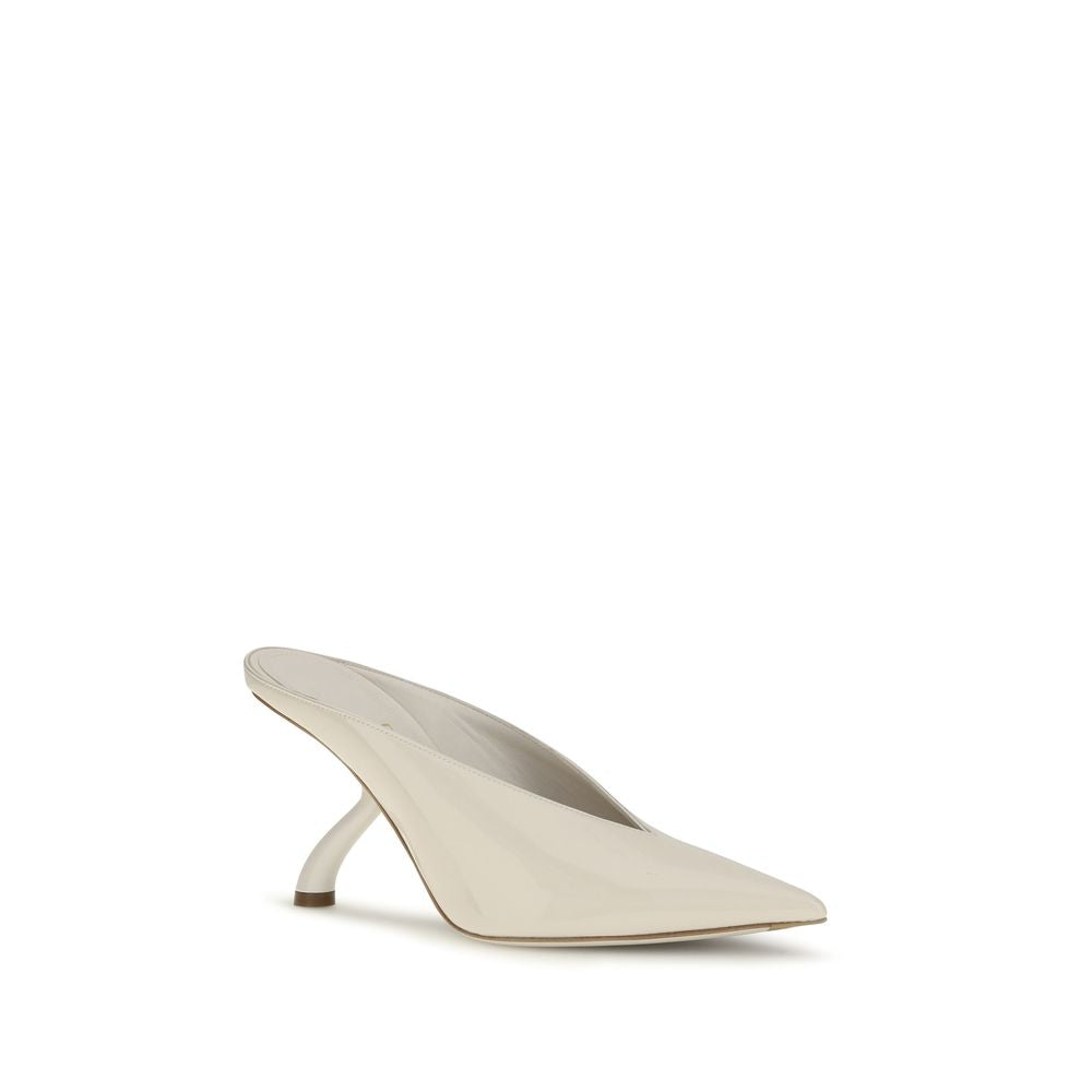 Ferragamo Beige Leather Mules