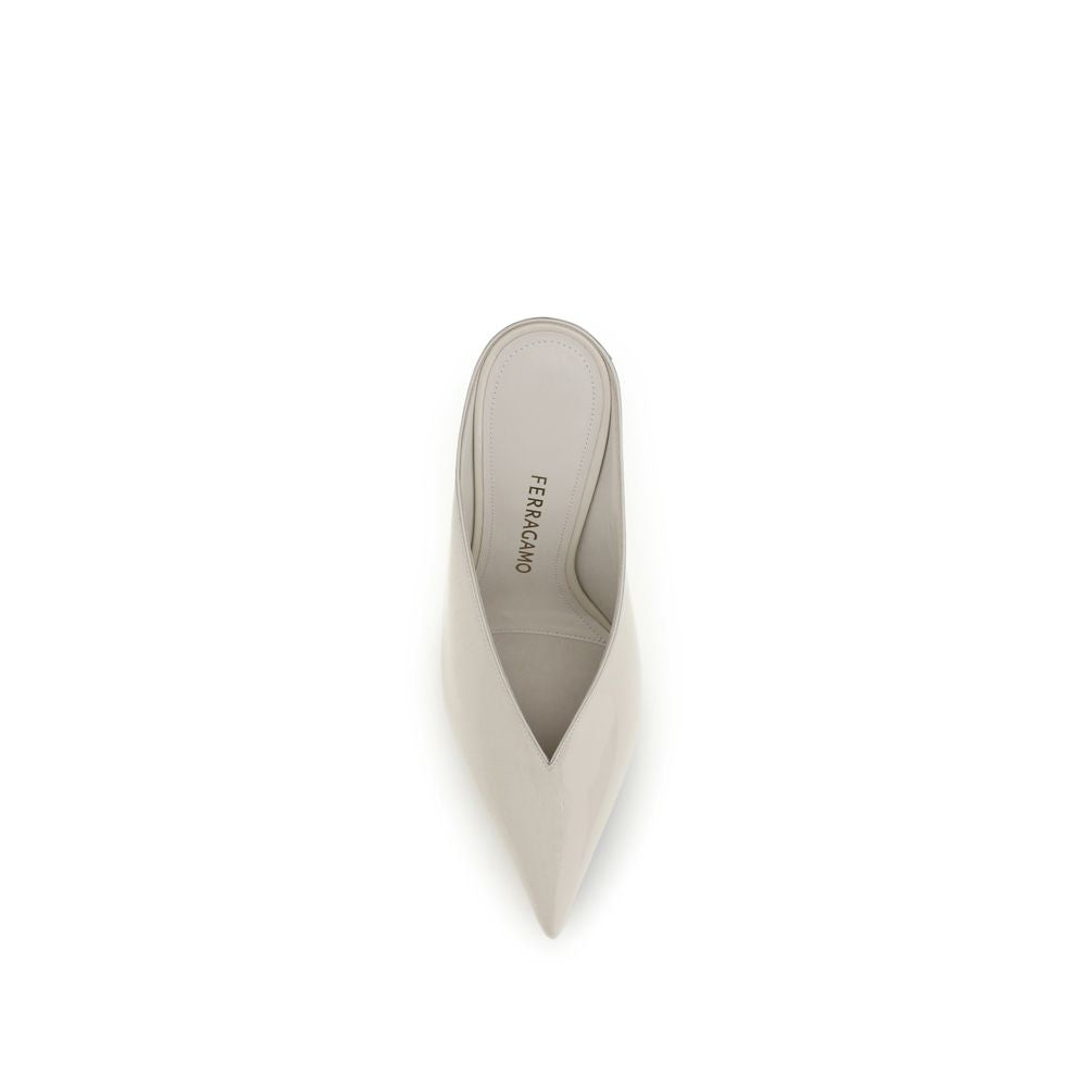 Ferragamo Beige Leather Mules