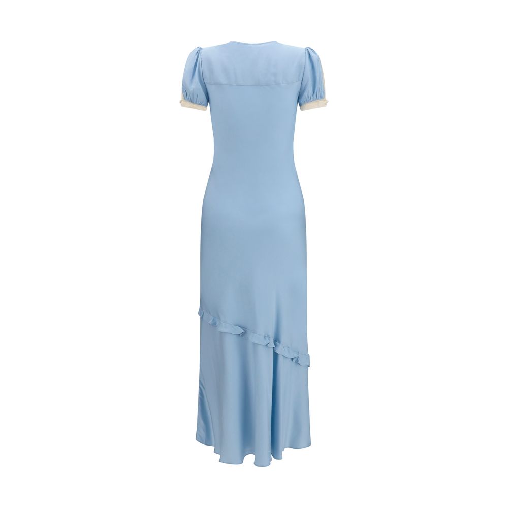 Self-Portrait Blue Viscose Casual Dress