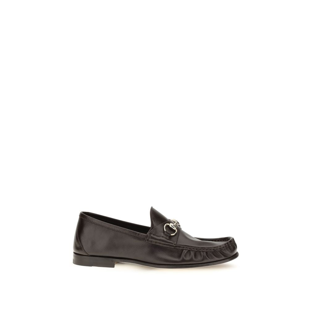 Gucci Brown Leather Slip-On Loafers