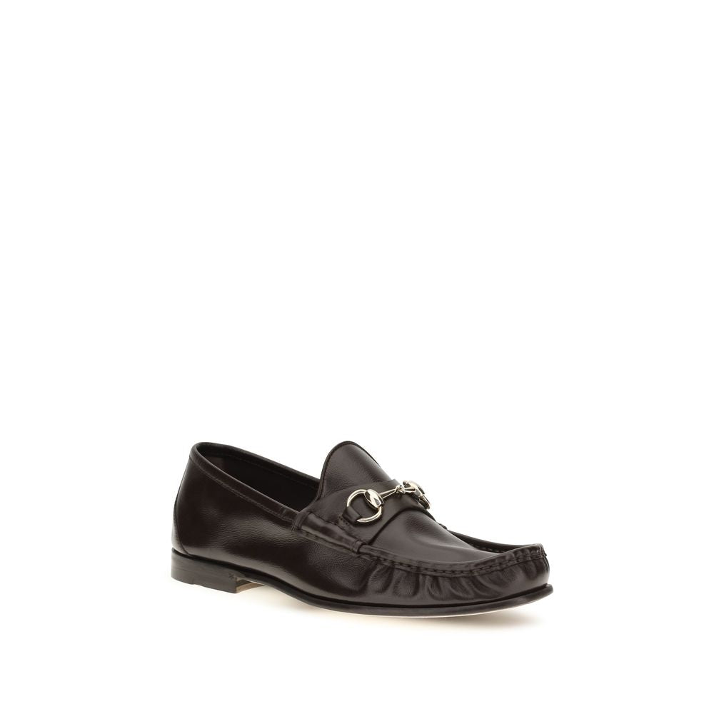 Gucci Brown Leather Slip-On Loafers