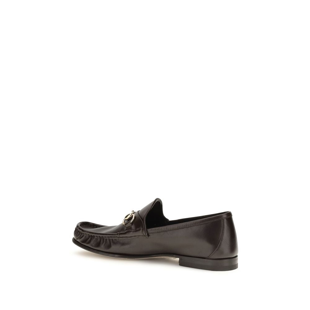 Gucci Brown Leather Slip-On Loafers